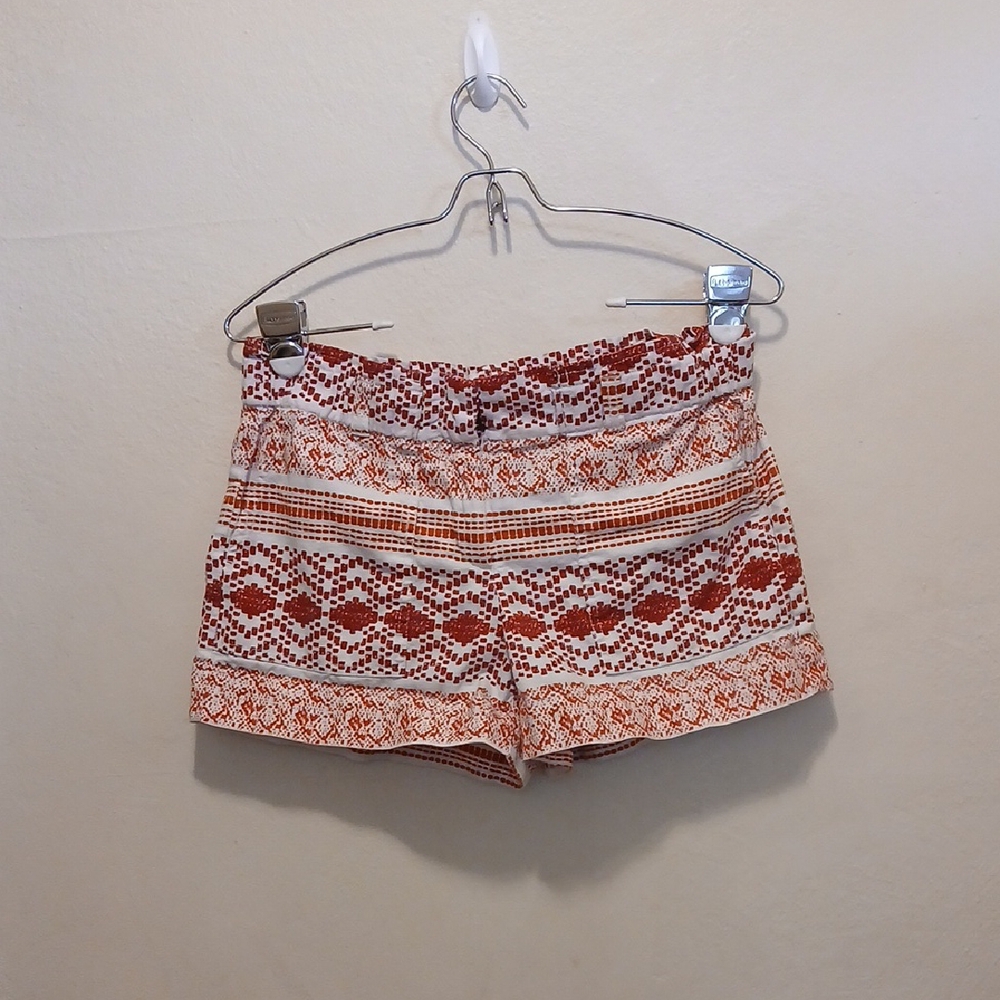 Patterned Red and White Women's Shorts